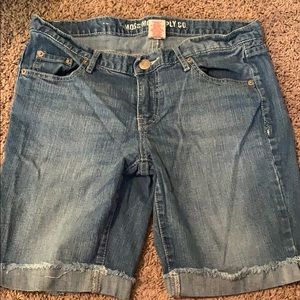 Mossimo denim shorts 13 roll hem distressed